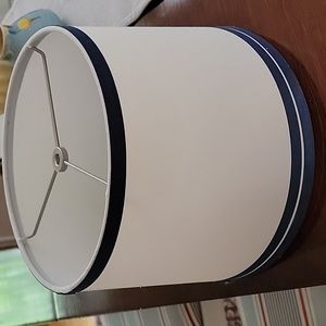 White and navy drum lamp shade